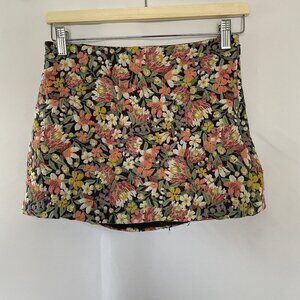 Womens Floral Mini Skirt By Loft With Colorful Botanical Embroidery In Size 12